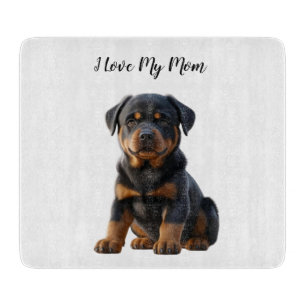 Ik hou van mijn moeder Rottweiler Puppy Snijplank