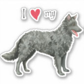 Ik hou van mijn Mudi Vinyl Sticker (Voorkant)