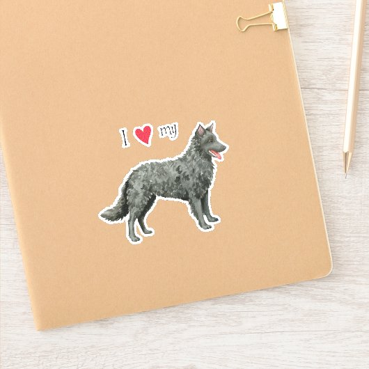 Ik hou van mijn Mudi Vinyl Sticker (Notitieboek)