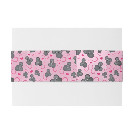 Ik hou van mijn muispatroon in roze uitnodigingen wikkel (Achterkant Voorbeeld)