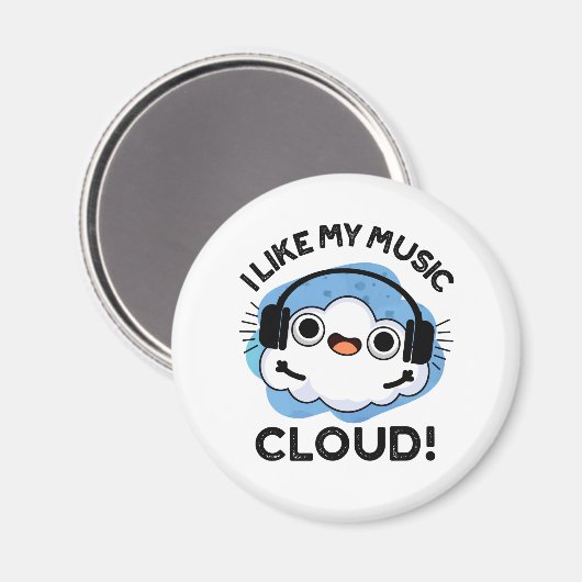 Ik hou van mijn Music Cloud Funny Weather Pun Magneet (Voorkant / Achterkant)