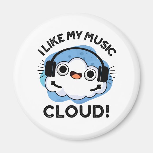 Ik hou van mijn Music Cloud Funny Weather Pun Magneet (Voorkant)