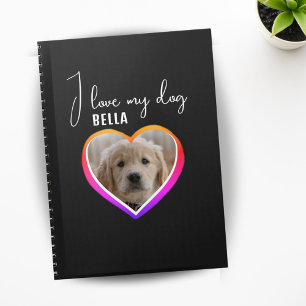 Ik hou van mijn naam van de Dog Heart Photo Pet Notitieboek