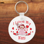 Ik hou van mijn Nani Rag Doll & Hearts Sleutelhanger (Voorkant)