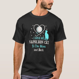 Ik hou van mijn Napoleon kat naar maan kat katje T-shirt