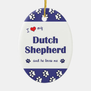 Ik hou van mijn Nederlandse herder (mannelijke hon Keramisch Ornament