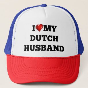 Ik hou van mijn Nederlandse man Trucker Hoed Pet