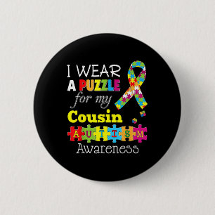Ik hou van mijn neef Autism Awareness Day Rai Ronde Button 5,7 Cm