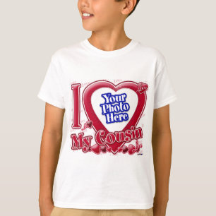 Ik hou van mijn neef rood hart - foto t-shirt