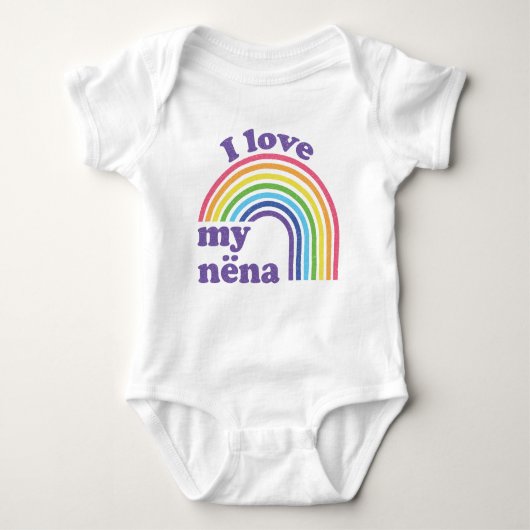 Ik hou van mijn nëna - Cute Rainbow Romper (Voorkant)