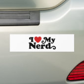 Ik hou van mijn nerd bumpersticker (Op auto)