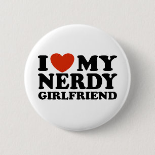 Ik hou van mijn Nerdy Vriendin Ronde Button 5,7 Cm