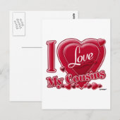 Ik hou van mijn neushoorn - hart briefkaart (Voorkant / Achterkant)