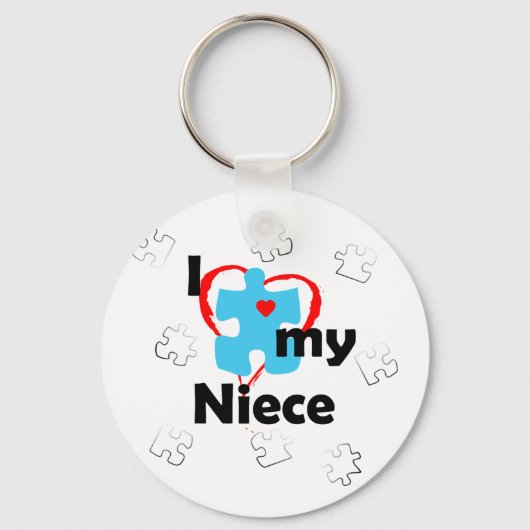 Ik hou van mijn nicht - Autisme Sleutelhanger (Voorkant)