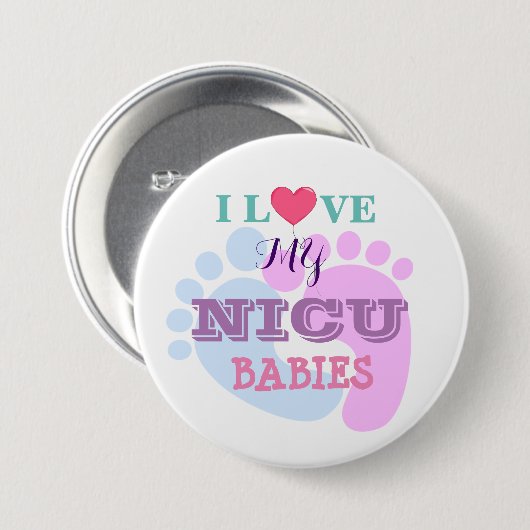 Ik hou van mijn NICU baby's Button (Voorkant /achterkant)
