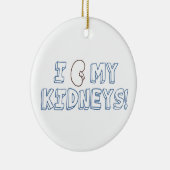 Ik hou van mijn nieren keramisch ornament (Rechts)