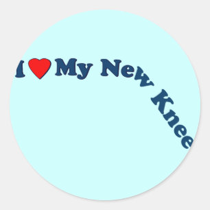 Ik hou van mijn nieuwe knie ronde sticker