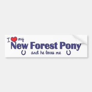 Ik hou van mijn nieuwe Pony in het bos (mannelijke Bumpersticker