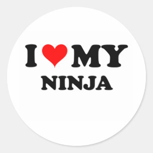 Ik hou van mijn Ninja Ronde Sticker