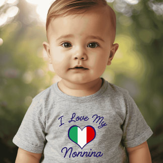 Ik hou van mijn Nonnina met Italiaanse vlag Hart
