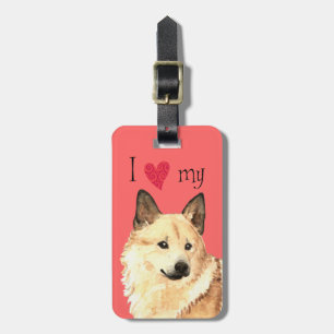 Ik hou van mijn Noors Buhund Bagagelabel
