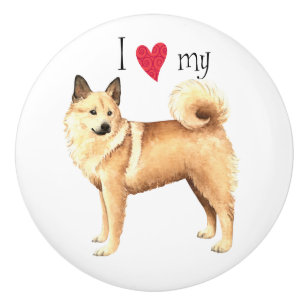 Ik hou van mijn Noors Buhund Keramische Knop