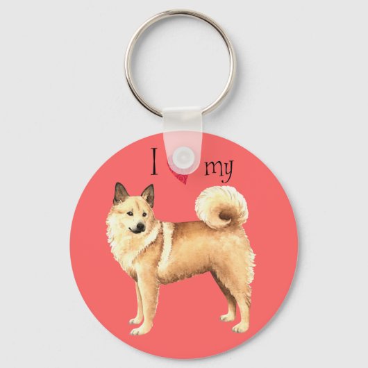 Ik hou van mijn Noors Buhund Sleutelhanger (Voorkant)