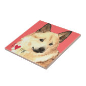 Ik hou van mijn Noors Buhund Tegeltje (Zijkant)