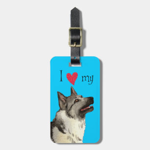 Ik hou van mijn Noorse hond Bagagelabel
