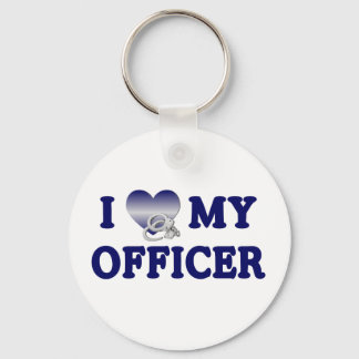 Ik hou van mijn officier sleutelhanger