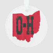 Ik hou van mijn Ohio Home Script Ohio Buckeye staa Ornament (achterkant)