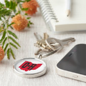 Ik hou van mijn Ohio Home Script Ohio Buckeye staa Sleutelhanger (Zijkant)