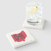 Ik hou van mijn Ohio Home Script Ohio Buckeye staa Stenen Onderzetter (Zijkant)