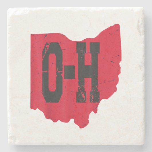 Ik hou van mijn Ohio Home Script Ohio Buckeye staa Stenen Onderzetter (Voorkant)
