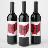 Ik hou van mijn Ohio Home Script Ohio Buckeye staa Wijn Etiket (Flessen)