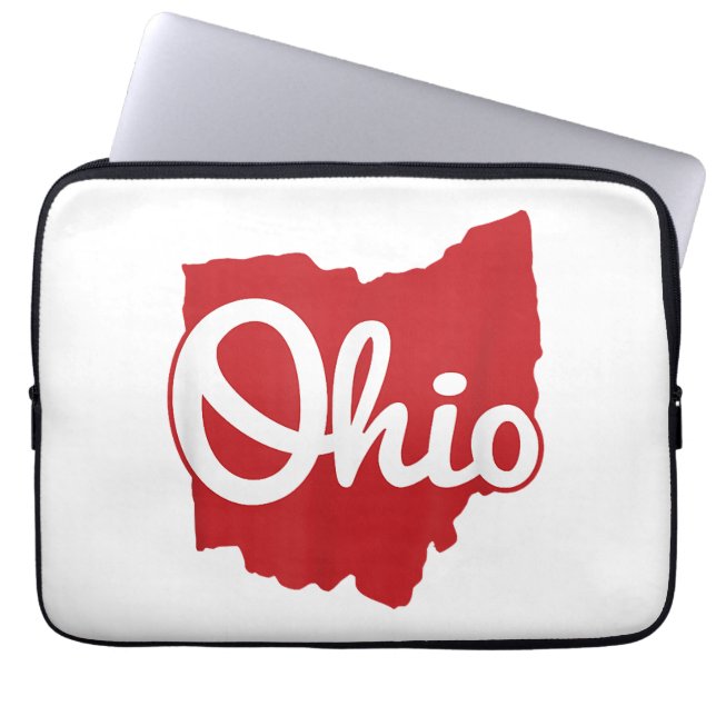 Ik hou van mijn Ohio Home Script Ohio Laptop Sleeve (Voorkant)