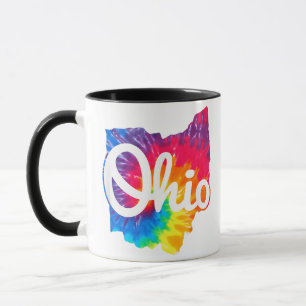 Ik hou van mijn Ohio-thuis Script Tie Dye Ohio Mok