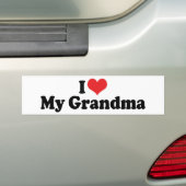 Ik hou van mijn oma Bumpersticker (Op auto)