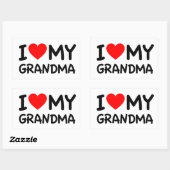 Ik hou van mijn oma rechthoekige sticker (Vel)