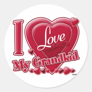 Ik hou van mijn oma Red Hearts Ronde Sticker
