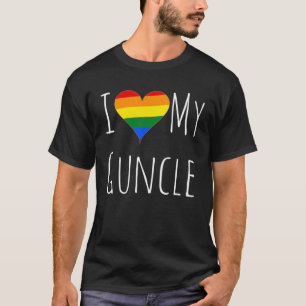 Ik hou van mijn oom homo oom regenboog vlag hart M T-shirt