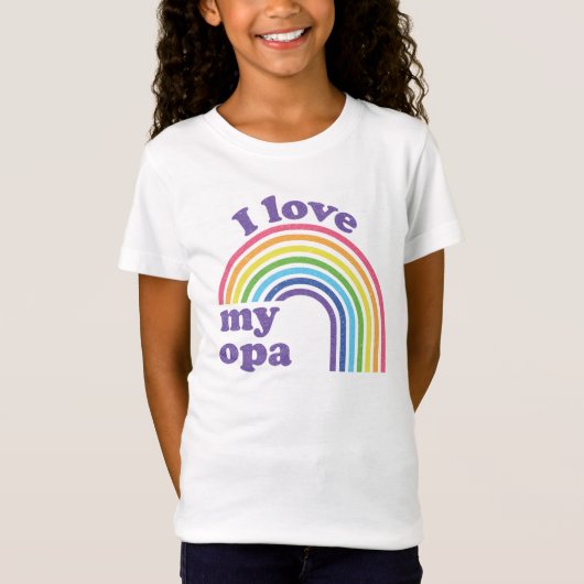 Ik hou van mijn Opa - Cute Rainbow T-shirt (Voorkant)