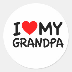 Ik hou van mijn opa ronde sticker