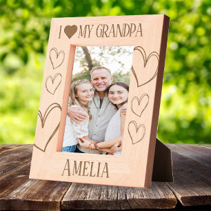 Ik hou van mijn opa verjaardag fotolijstje met naa gegraveerde lijstjes