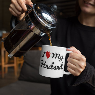 Ik hou van mijn ouband schattige zwarte tekst koffiemok