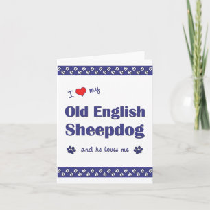 Ik hou van mijn oude Engelse herdershond (mannelij Kaart