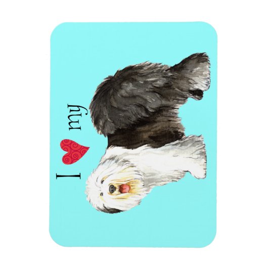 Ik hou van mijn oude Engelse Sheepdog Magneet (Verticaal)