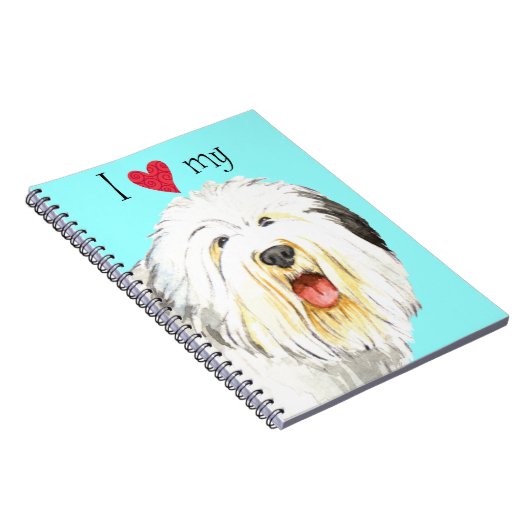 Ik hou van mijn oude Engelse Sheepdog Notitieboek (Rechterzijde)