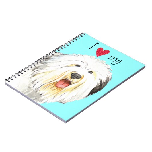 Ik hou van mijn oude Engelse Sheepdog Notitieboek (Linkerzijde)