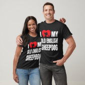 Ik hou van mijn oude Engelse Sheepdog Silhouette i T-shirt (Unisex)